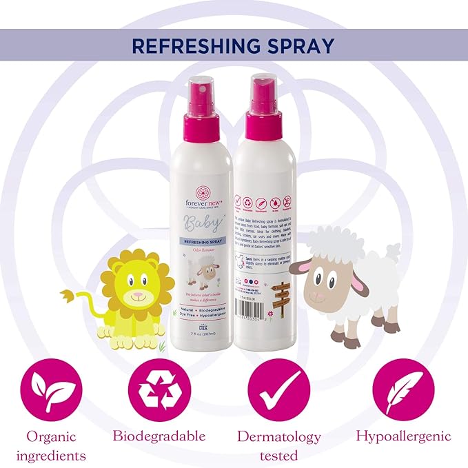 FOREVER NEW Pre-Treatment Odor Removal Spray - Fabric Refresher - Clean Rain, 7 Fl Oz