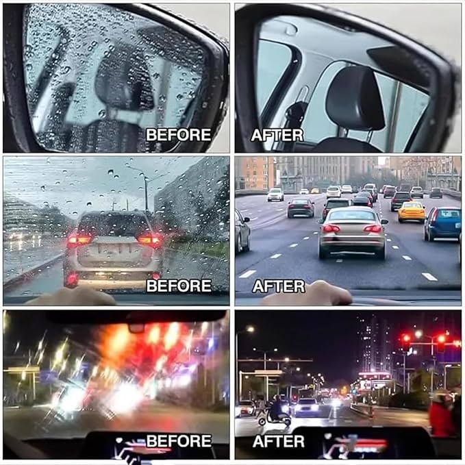 Car Handle Oil Film Cleaning Brush, Car Glass Cleaner, Windshield Oil Film Remover, Auto Glass Emulsion Cleaner, Improve Windshield Clarity, for the Interior & Exterior Auto Glass (3Pcs)