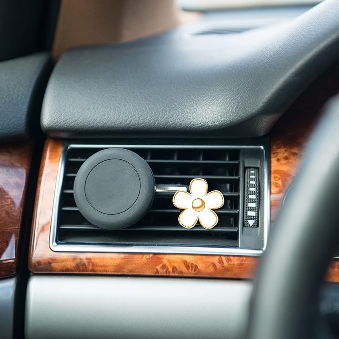 Frienda 6 Pcs Daisy Flower Air Vent Clip Accessories Air Conditioning Outlet Clip Car Air Freshener Dashboard Accessories Charm Car Inter Decor(3 cm, 3.3 cm,Red, Pink, White)
