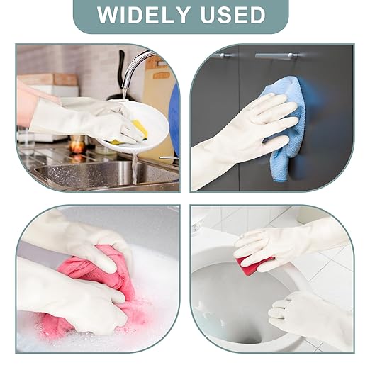 2 Pairs, 15 Inches, Nitrile Cleaning Gloves, Kitchen Dishwashing Gloves, Reusable, Durable, Water-Resistant, And Hypoallergenic (Medium)