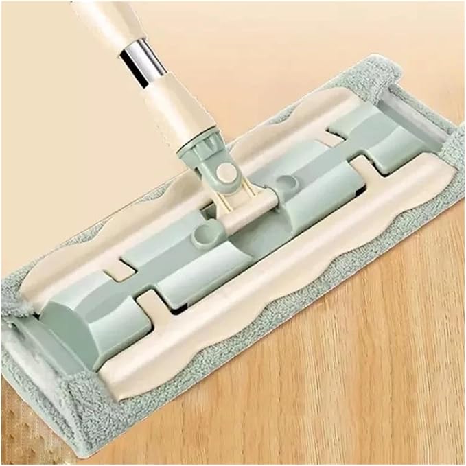 Flat Mop Floor Telescopic with Large Microfiber Pads Spin 360 Degree Handle Home Windows Kitchen Cleaner Wood Tile(Pink 4 Mop Cloths)