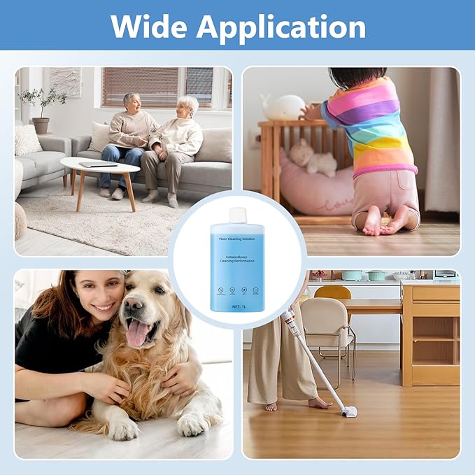 Floor Cleaning Solution Compatible With Roborock Robot Vacuum And Mop Cleaner, Deep Cleans For Multiple Hard Floors, for Robot & Wet Dry Vacuums Mopping Floor Cleaners Solution , 33.8 Fl. OZ(1 Bottle)