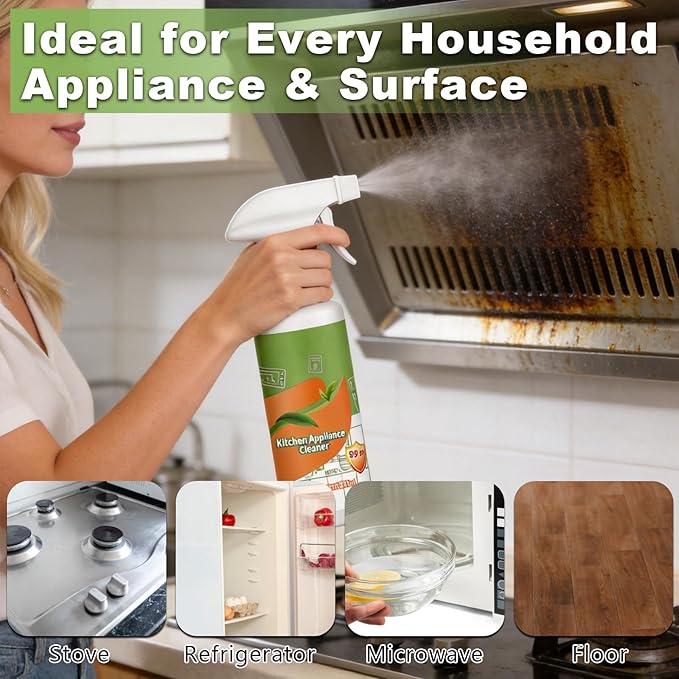 Charunee 2 PCS Natural Formula to Household Appliances, Multi-Purpose Stove Cleaner, Effective & Convenient Handheld Cleaner for Hood, Oven & Household Appliances