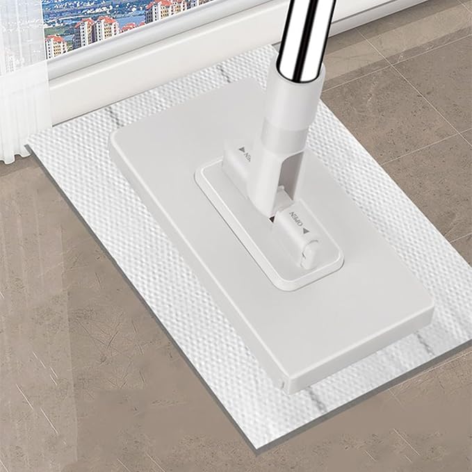 Zero Touch Mini Mop, 2026 Upgraded Lazy Mop with 4 Reusable Cloths, Wet and Dry, Detachable Press Clamp Wipes Cleaner Aid for Hardwood, Tile, Marble