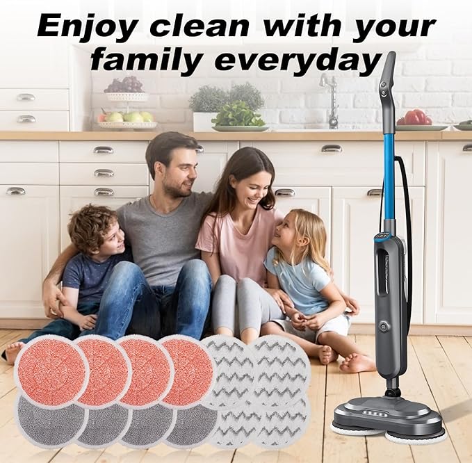 3897A Replacement Steam Mop Pads: 12 Packs Spin Mop Refills Compatible with Bissell Spinwave 3897A 3712C 3712W SmartSteam Scrubbing Steam Mop - Hard Floor Steam Mop Washable Pads (Heavy & Soft)