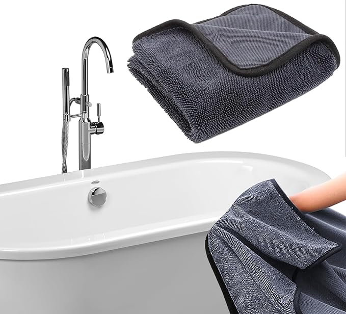Shiny Shower Cleaning Wipes, Drying Towels, Shower Doors Wipes Drying Towels,16 * 24" Streak Free Glass Window Car Mirror Super Absorben Microfiber Cleaning Cloths (1pc grey16*24")