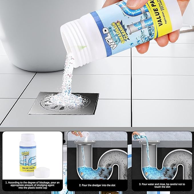 2pc Wild Tornado Pipe Dredge,Powerful Sink Cleaner for Kitchen Toilet Pipeline Quick Cleaning Tool- Wild Tornado Pipe Cleaner - wild sink and drain cleaner- Drain Foam Cleaner