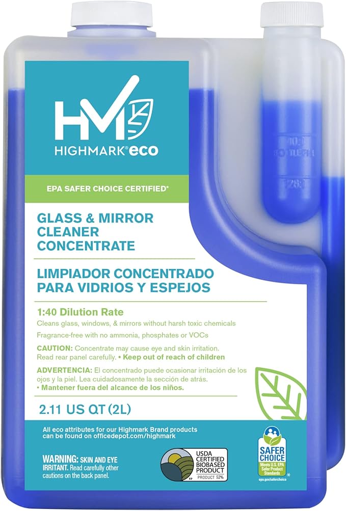 Highmark® ECO Glass And Mirror Cleaner Concentrate, 2 Liters