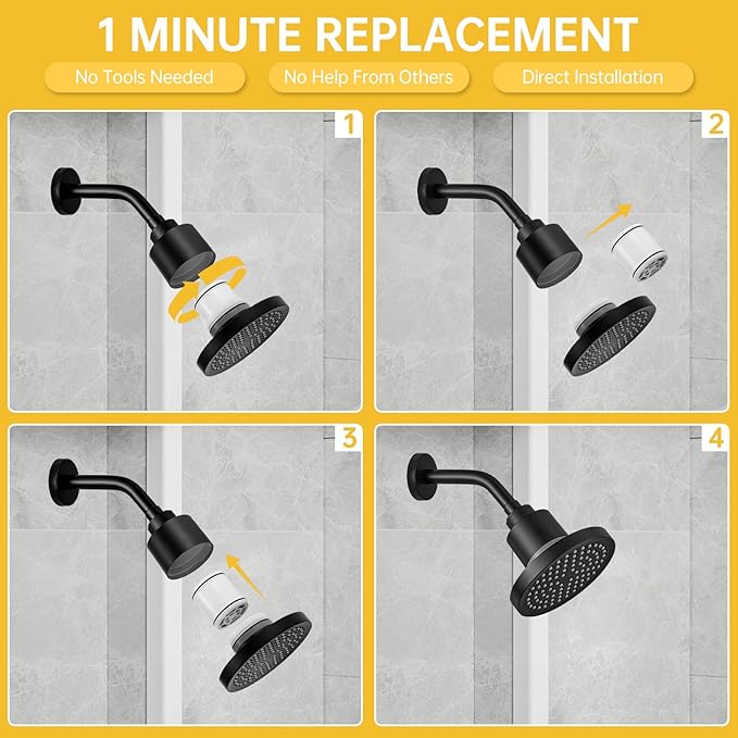 BESy Replacement Shower Filter Multi Stage Shower Water Filter High Output Revitalizing Shower Head Filter Reduces Chemicals & Chlorine Restores PH Balance Glowing Skin Strong Nails & Shimmering Hair
