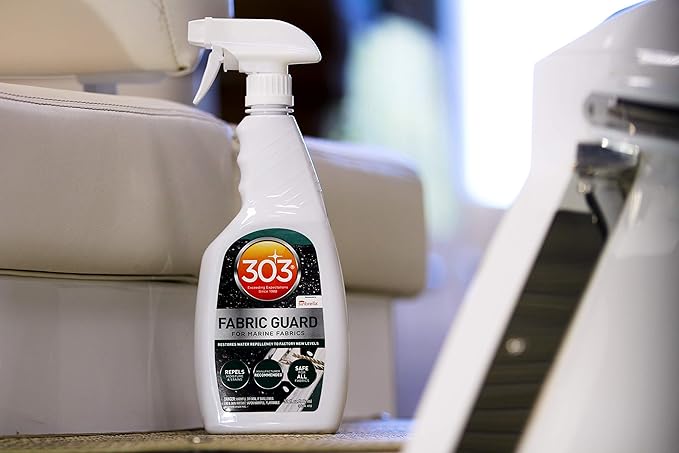 303 Products Marine Fabric Guard – Water Repellent & Stain Shielding Fabric Spray, Safe for All Outdoor Upholstery, Simple & Easy to Use, Protectant Spray for Boats, 32oz (6 Pack)