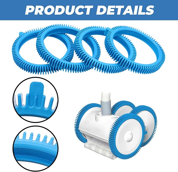 896584000-143 4Packs Replacement Tires with Super Hump Compatible with 2X 4X Pool Cleaners