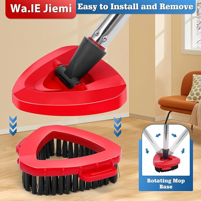 Microfiber Spin Mop Head Refills for Oceda RinseClean 2-Tank System,1 Mop Scrub Brush + 1 Mop Base + 4 Pack Machine Washable Spin Mop Heads Replacements