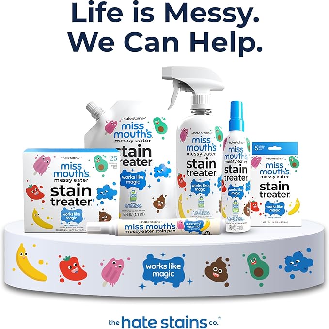 Miss Mouth's Messy Eater Stain Treater and Messy Steppers Shoe Cleaner Magic Duo - Stain Remover for Clothes, Carpet, Upholstery and Shoe Cleaner for Sneakers, Leather, Cloth, Mesh