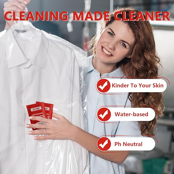 200 Pack Stain Remover Wipes,Individual Wrapped Wipes for Clothes,Mini Travel Stain Removal Wipe,Cleaning Wipesfor Clothes Fabric laundry Stain,Tablecloth,Car Seats Upholstery