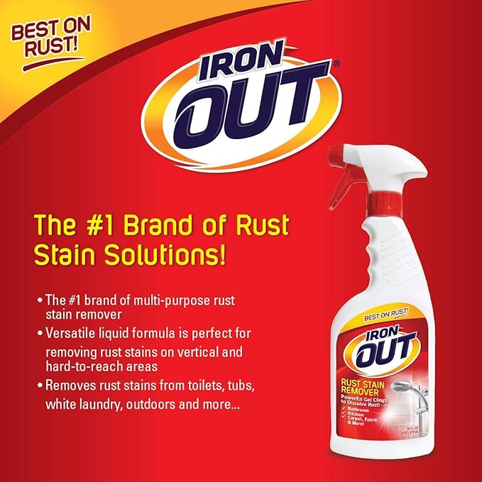 Iron Out Rust Stain Remover Spray Gel, 16 Fl. Oz. Bottle 5-Pack