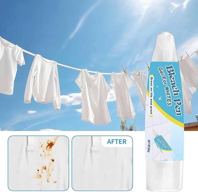 Bleach Pen For Clothing, Bleach Pen, Stain Remover Pen, Instant Travel Stain Cleaner for Clothes, Food, Wine, Coffee, Makeup, Clothing Bleached DIY Design, Portable & Easy Use(1 pack