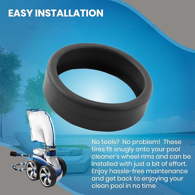 (3-Pack) Calvana Pool Cleaner Tires, 48-232 Replacement Compatible with Zodiac Polaris Black Max, 3900 Sport, 480, and P39 Pool Cleaners, Superior Traction & Durability