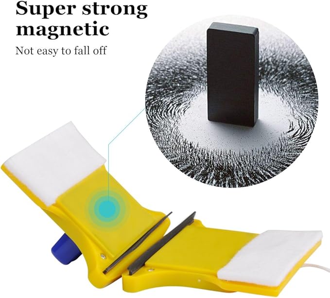 Haofy Double-Side Magnetic Magnetic Cleaner with 2 Extra Cotton Shape Magnetic Sweeper for Kitchen/Glass/Window/Mirror