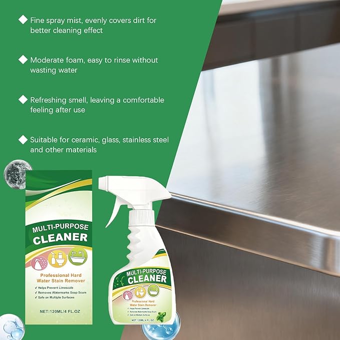 Multi-Purpose Cleaner, Professional Hard Water Stain Remover, 120ML/4 FL.OZ, Spray Bottle