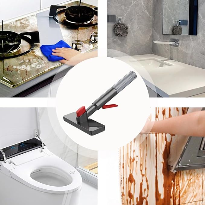 Household Cleaning Brush with Spray Bottle, Microfiber Scrubber for Wet and Dry Messes, Compact Mini Spray Mop for Kitchen, Bathroom (White)
