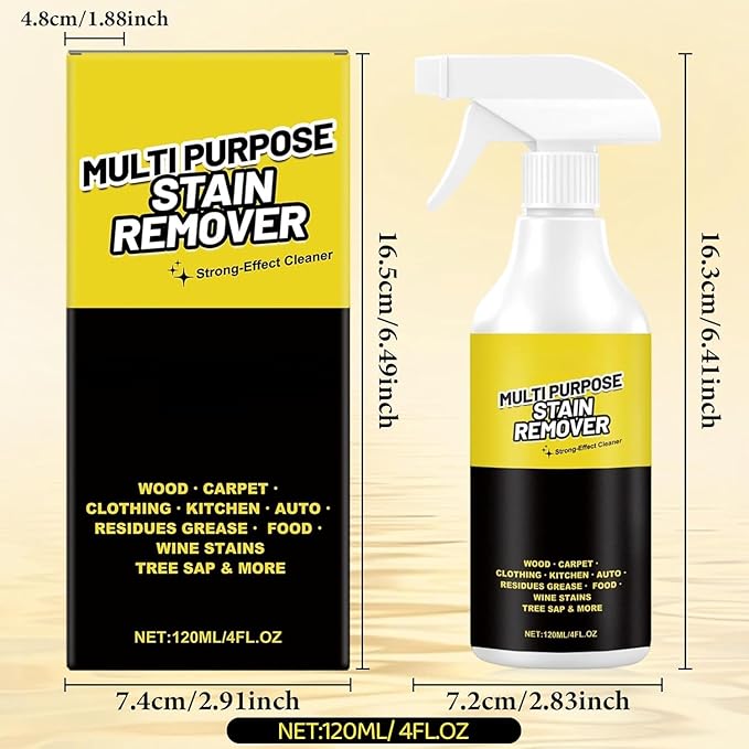 Multi-Purpose Stain Remover, All Purpose & Stain Remover,Multi-purpose Oils Stain Cleaner,Kitchen Multi-purpose Foam Cleaner Spray,Quick-Acting Formula for Kitchens, Floors and Toilets (2 PCS)