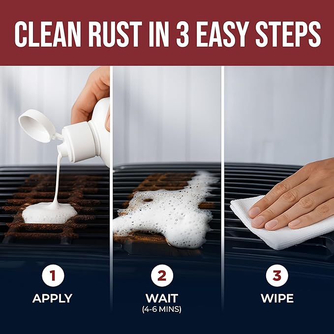 Stainless Steel Rust Remover – NSF Approved Non-Toxic Rust Stain Remover for Stainless Steel Appliances, Sinks, Grills, Marine Hardware & Commercial Equipment (4 oz)