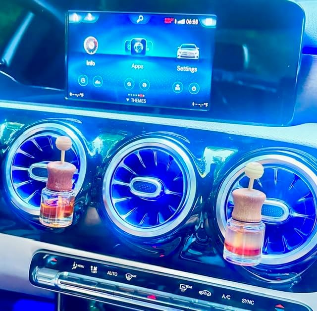 Car Air Freshener and Essential Oil Diffuser with Vent Clip, Handmade Long Lasting Scent, Eliminate Unwanted Odors, Organic & Vegan, 130 Fragrances(Funnel Cake, Single Diffuser)