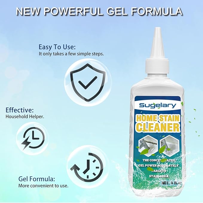 Sugelary Mold Stain Cleaner, 5 fl oz Mold Stain Cleaner Gel for Washing Machine, Home Stain Cleaning Gel for Fridge, Tile, Grout, Sink and Bathroom Use