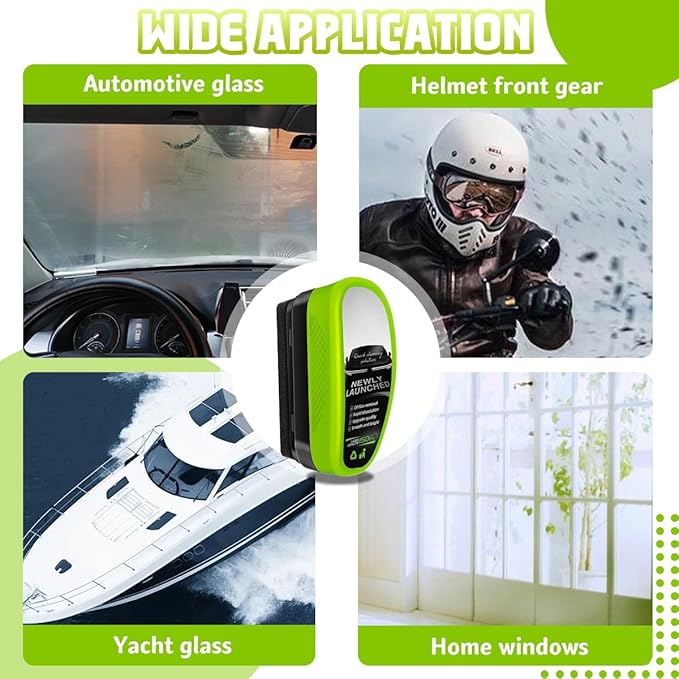 Windshield Cleaner, Windshield Cleaner, Glass Cleaner with Anti-Rain & Anti-Fog Coating,Oil Film Brush for Car Windows & Glass, Perfect Visibility at All Times (1, Green)