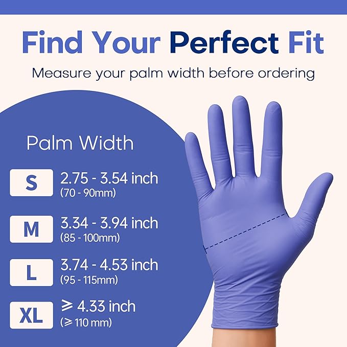Medical Soft Max™ Nitrile Exam Gloves, Powder-Free Latex-Free Food Safe Clean Disposable Glove Blue Iris 100/1000 Ct