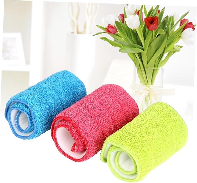 3pcs Fiber Mop Head Replacement Spray Mop Pad for Wet Cleaning Corner Bathroom Kitchen Dust Removal Tool