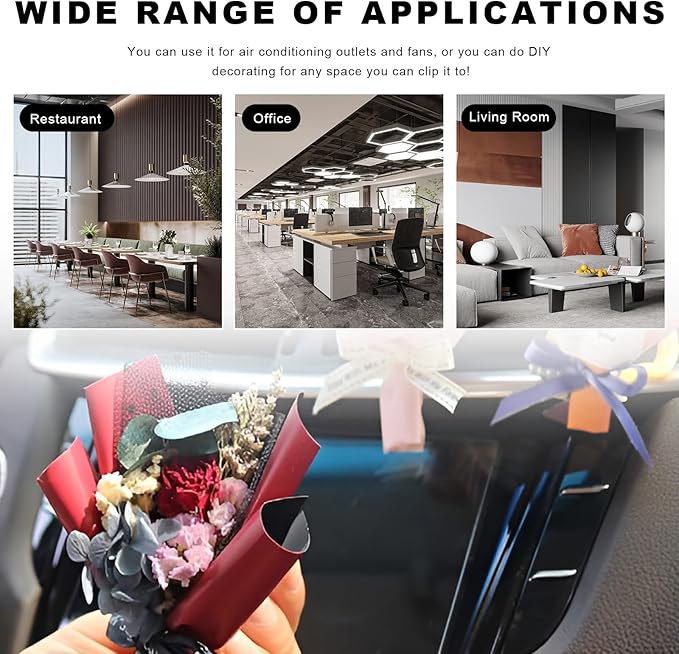 20PCS Square Head Car Vent Clips, Auto Air Conditioner Decorative Clips Output Perfume Clamp, Metal Air Freshener Clip Vent Output Clamps Replacement for Most Vehicles