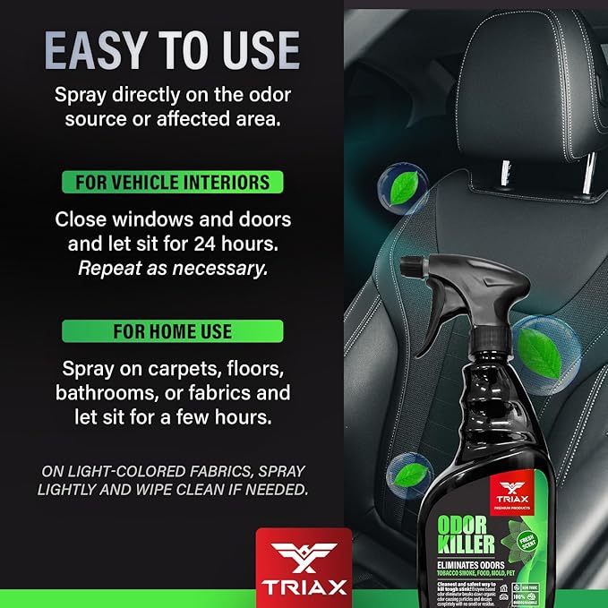 TRIAX Odor Killer - Advanced Odor Control - Ready to Use, Fresh Scent, Multi-Purpose - Non-Toxic and 100% Biodegradable - For Carpets, Fabrics, Hard Surfaces, and More