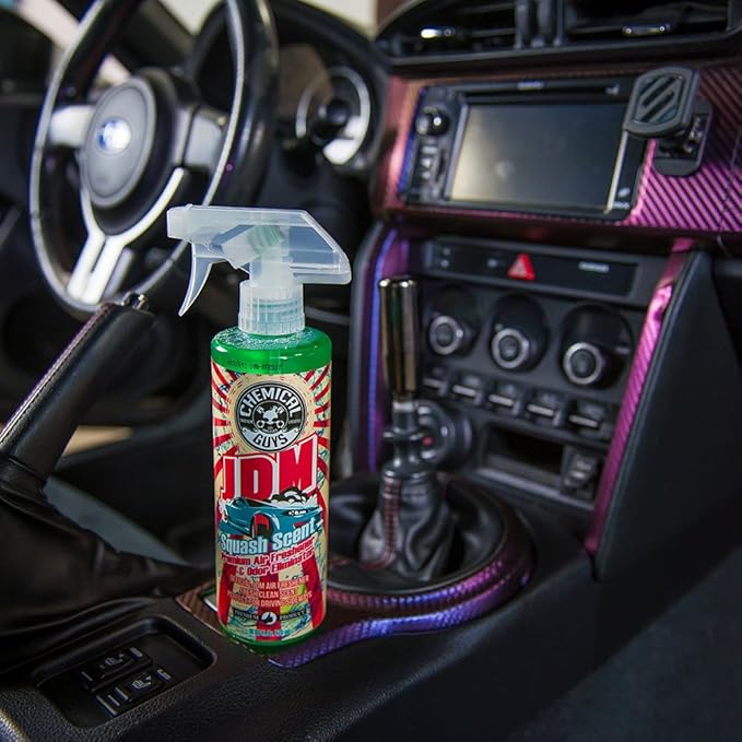 Chemical Guys AIR23504 Premium Air Freshener and Odor Eliminator, Fresh Clean Scent, Great for Cars, Trucks, SUVs, RVs & More (JDM Squash Scent) 4 fl oz