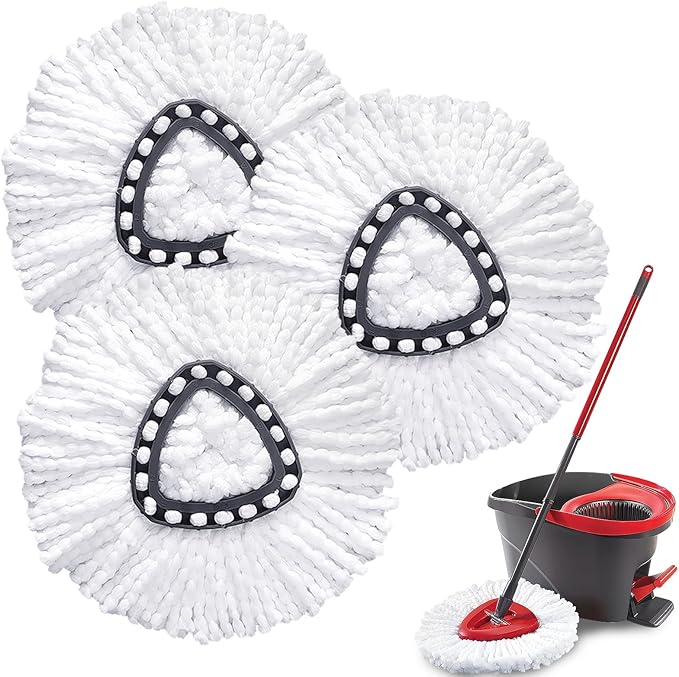 Mop Replacement Heads for O Cedar Mop Replace Easy Wring Spin Heads Replacements Easy to Clean 、Install and Replaceable Mop Head Machine Washable (3 Pack)