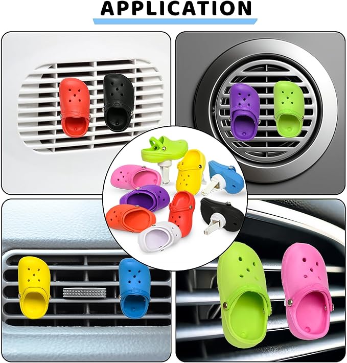 1 Pack Cute Car Air Freshener,Shoe Shape Car Vent Clips with 2PCS Refills Solid Fragrance Replacement Pads Car Decor Car Perfume Clip Car Interior Accessories for Men/Women(Yellow)