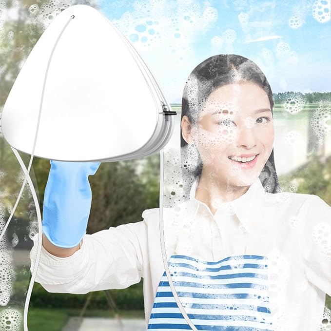Magnetic Double Sided Window Cleaner, Double-Sided Magnetic Window Cleaner, Adjustable Magnet Glass Cleaner, Triangular Wiper Glider - Efficiently Clean Outside from Inside