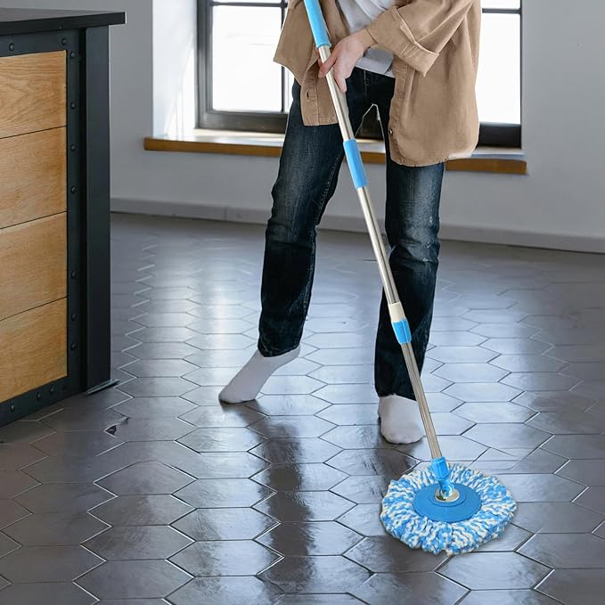 Spin Mop Replacement Handle 360 Degree Spin Mop Pole Handle Replacement Rotating Telescopic Stick for Mop Head, Ideal for Home and Household Cleaning