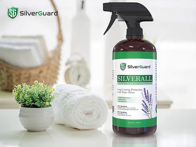 SilverAll Enhanced Hydrogen Peroxide Cleaner + Active Silver | All Purpose Cleaner with Long-Lasting Protective Silver Shield | Food Grade Hydrogen Peroxide 3 Percent | Lavender 1 Gallon