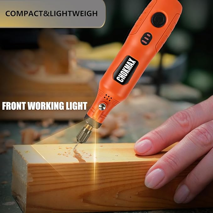 Cordless Rotary Tool, 3-Speed Front Working Light Grinder Kit with 72 Accessories, Type-C Charging Art Craft Tool for Cleaning, Sanding, Polishing, Drilling and Small DIY Crafts
