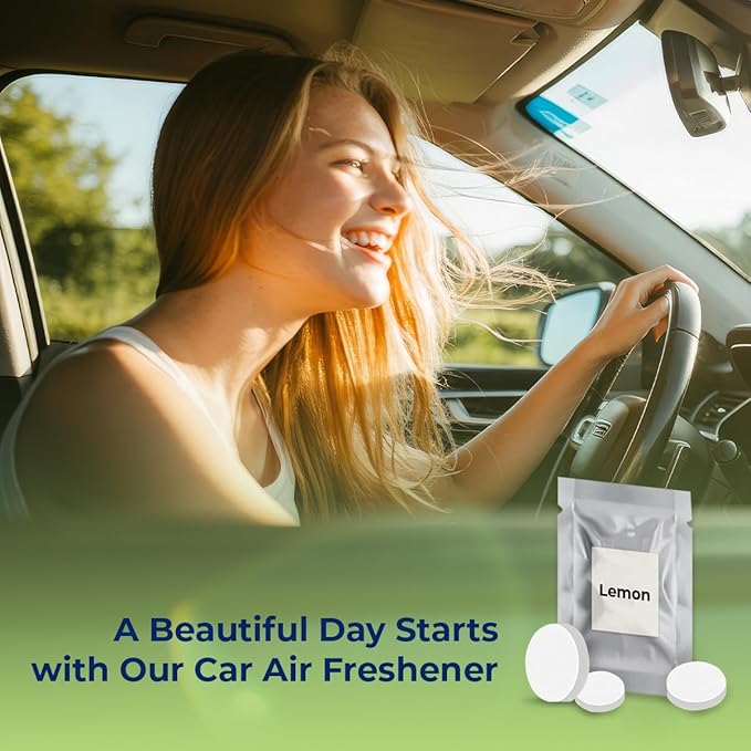 16 Pack Fragrance tablets for Car Air Freshener Refills with 8 Sample Scents, Air Vent Clip Freshener Replacement Pads, Solid Scent Refill Tablets (1 pc per pack, 2 Tablets per Scent)