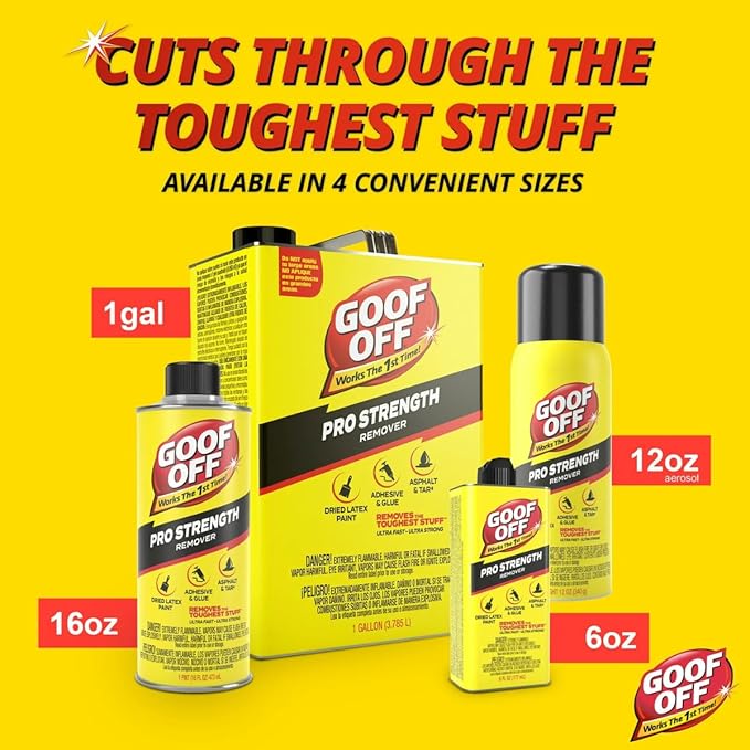 Professional Strength Adhesive Remover – 16 fl. oz | Removes Stickers, Paint, Grease, Tar, Gum & More | Heavy-Duty Cleaner for Home, Auto, Garage & DIY Projects