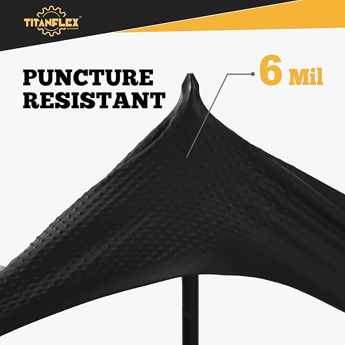 TitanFlex Heavy Duty Black Industrial Nitrile Gloves with Raised Diamond Texture, Latex Free (6mil/8mil)
