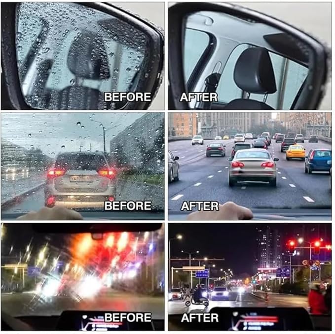 Windshield Glass Cleaner,Glass Cleaning Board,Microfiber Car Windshield Cleaner Tool,Automotive Oil Film Cleaning Brush (2)