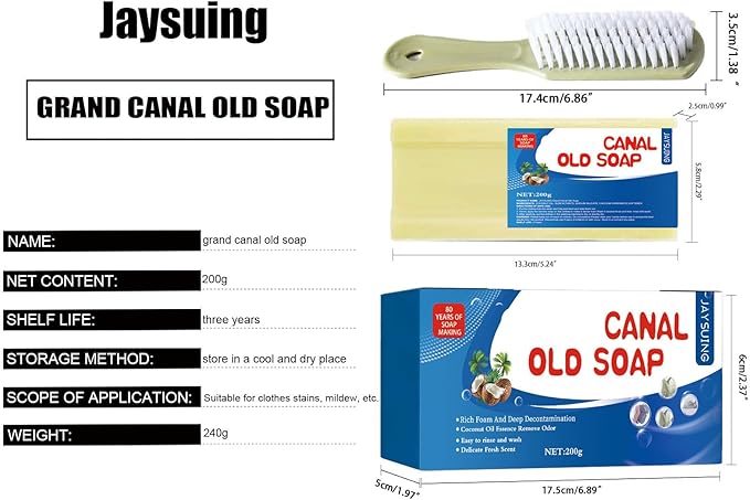 Grand Underwear Cleaning,Canal Old Soap with Brush,Laundry Bars Grand, underwear cleaning, canal old soap long lasting fragrance (2pcs)