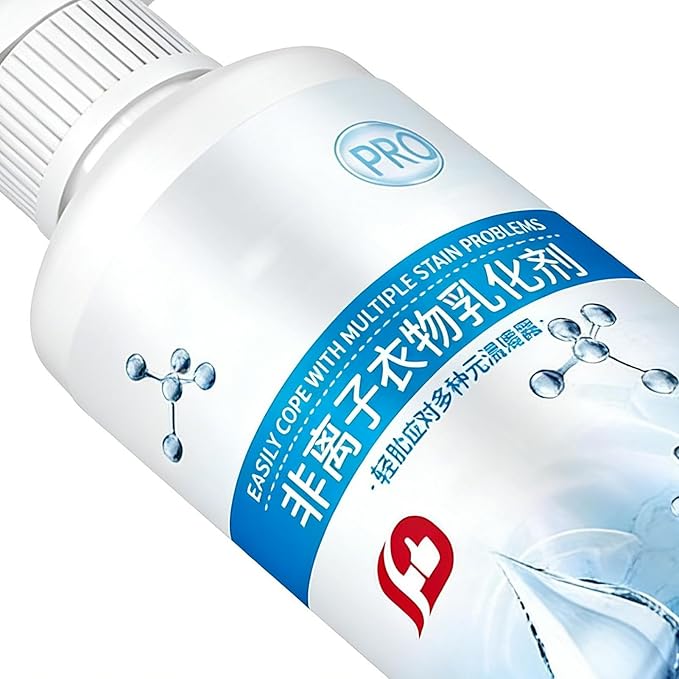 2PCS Clothing Emulsifier, Non Ionic 300ml, Stain Remover for Clothes, Grease Cleaner Emulsifier, Clothes Oil Laundry Cleaning Remover, Strong Decontamination for Grease/Oil/Food Stains