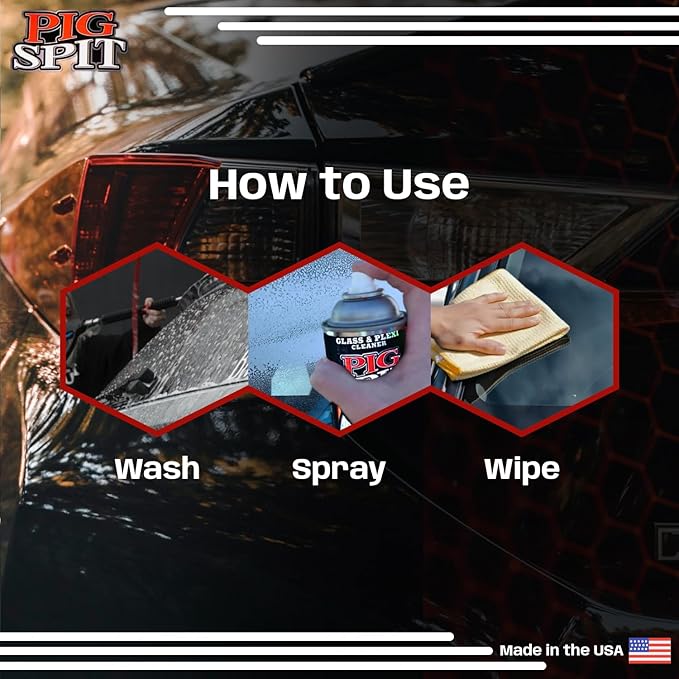 Glass and Plexi Cleaner for a Streak-Free Shine for Home and Automotive Use | 13 oz.| 12-Pack