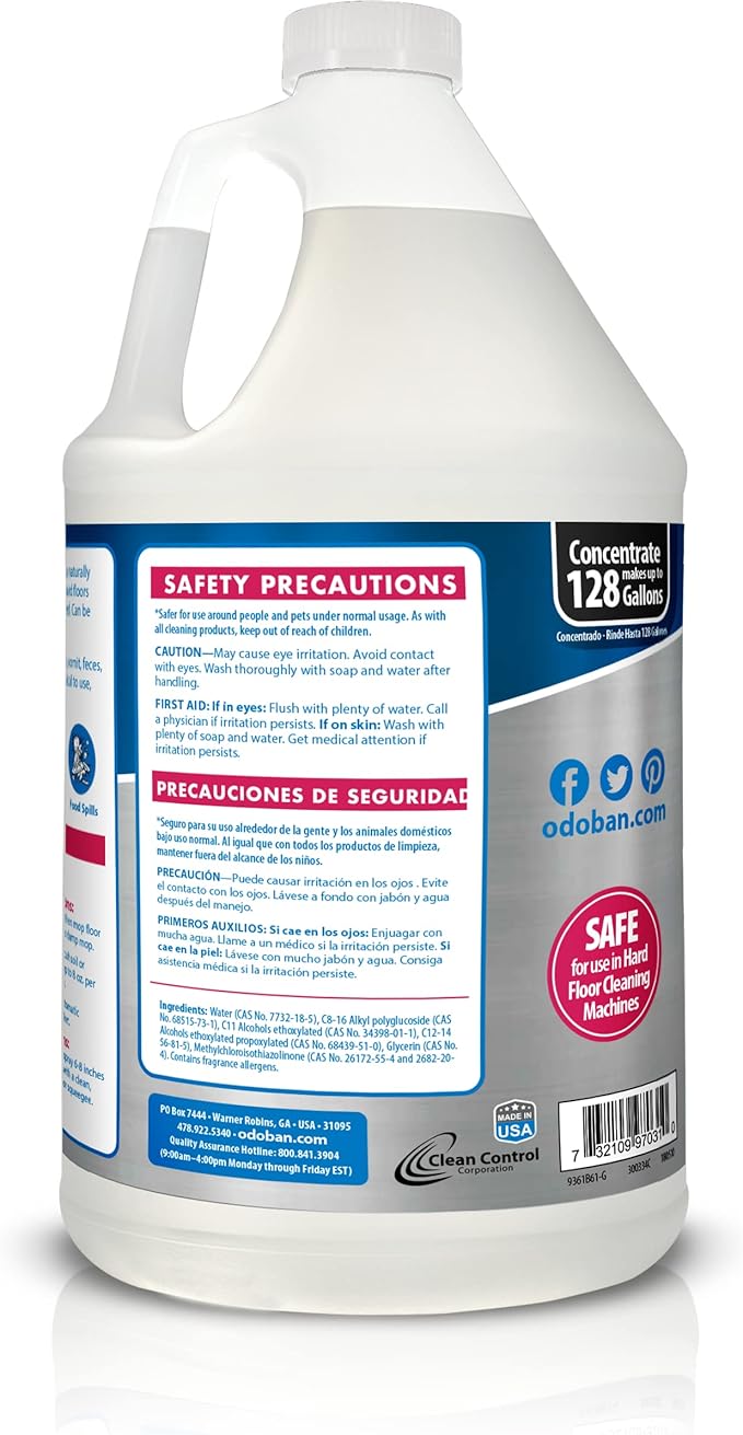 OdoBan Disinfectant Concentrate and Odor Eliminator, 2 Gallons, Fresh Linen Scent & Pet Solutions Neutral pH Floor Cleaner Concentrate, 1 Gallon, and Oxy Stain Remover, 32 Ounce Spray