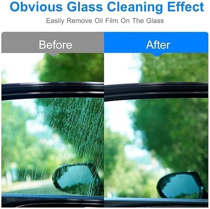 Glass Oil Film Remover, Car Coating Spray Oil Film Cleaning Emulsion Glass Cleaner, Glass Film Removal Cream with Sponge (5pcs)