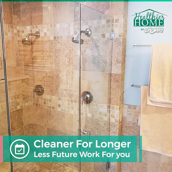 CHOMP Shower Door Water Repellent: Healthier Home ShowerDoorMagic 6 in 1 Hard Water Stain Preventer for Glass, Fiberglass, Tile & More- Spot, Soap Scum, Calcium & Limescale Prevention 32 oz.